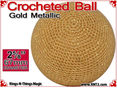 Gold Metallic Crochet Ball | 2 5/8 Inch (67mm)