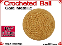 Gold Metallic Crochet Ball | 1 5/8 Inch (41mm)