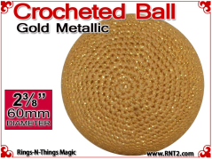 Gold Metallic Crochet Ball | 2 3/8 Inch (60mm)