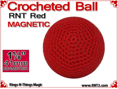 RNT Red Crochet Ball | 1 5/8 Inch (41mm) | Magnetic