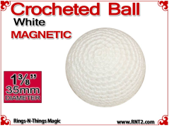 White Crochet Ball | 1 3/8 Inch (35mm) | Magnetic