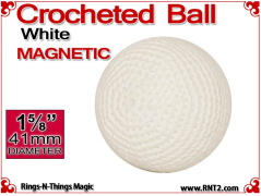 White Crochet Ball | 1 5/8 Inch (41mm) | Magnetic