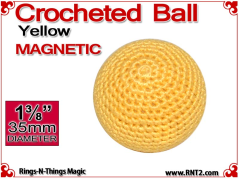 Yellow Crochet Ball | 1 3/8 Inch (35mm) | Magnetic