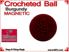 Burgundy Crochet Ball | 1 Inch (25mm) Magnetic