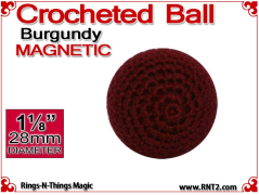 Burgundy Crochet Ball | 1 1/8 Inch (28mm) | Magnetic