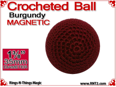 Burgundy Crochet Ball | 1 3/8 Inch (35mm) | Magnetic