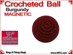 Burgundy Crochet Ball | 7/8 Inch (22mm) Magnetic