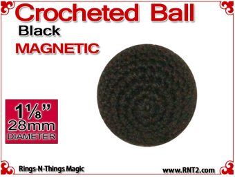 Black Crochet Ball | 1 1/8 Inch (28mm) | Magnetic