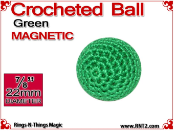 Green Crochet Ball | 7/8 Inch (22mm) | Magnetic