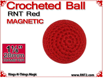 RNT Red Crochet Ball | 1 1/8 Inch (28mm) | Magnetic
