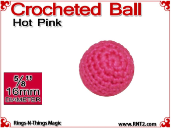 Hot Pink Crochet Ball | 5/8 Inch (16mm)