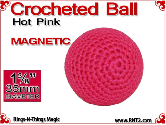 Hot Pink Crochet Ball | 1 3/8 Inch (35mm) | Magnetic