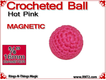 Hot Pink Crochet Ball | 5/8 Inch (16mm) | Magnetic
