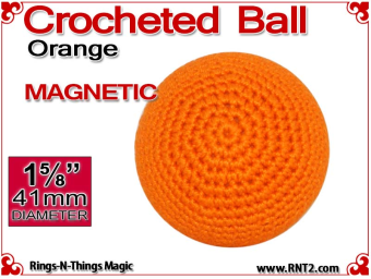 Orange Crochet Ball | 1 5/8 Inch (41mm) | Magnetic