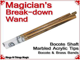 Magicians Break-Down Wand | Bocote & Marbled Acrylic Tips