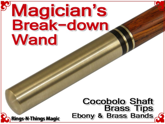 Magicians Break-Down Wand | Cocobolo & Brass Tips