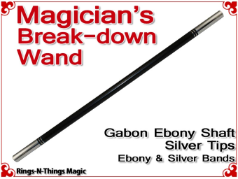 Magicians Break-Down Wand | Ebony & Silver