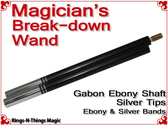 Magicians Break-Down Wand | Ebony & Silver