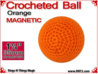 Orange Crochet Ball | 1 3/8 Inch (35mm) | Magnetic