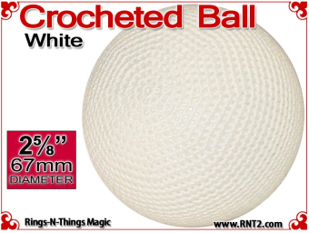 White Crochet Ball | 2 5/8 Inch (67mm)