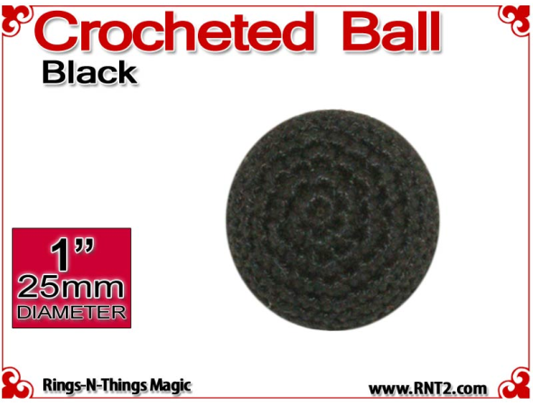 Black Crochet Ball | 1 Inch (25mm)