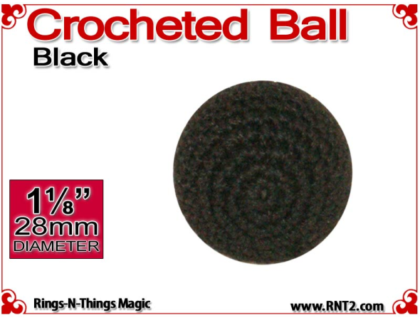 Black Crochet Ball | 1 1/8 Inch (28mm)