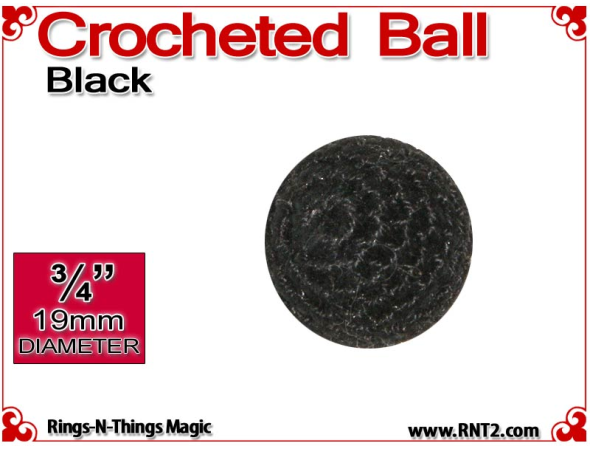 Black Crochet Ball | 3/4 Inch (19mm)
