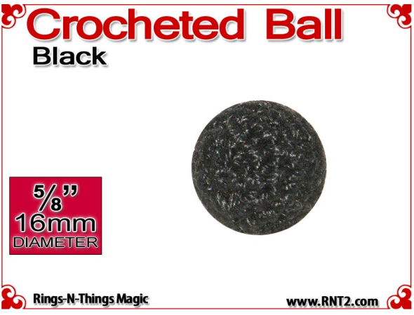 Black Crochet Ball | 5/8 Inch (16mm)