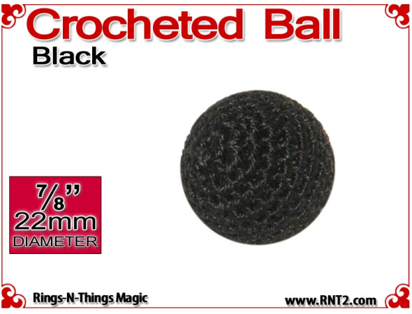 Black Crochet Ball | 7/8 Inch (22mm)