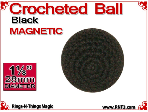 Black Crochet Ball | 1 1/8 Inch (28mm) | Magnetic
