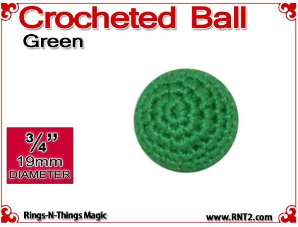 Green Crochet Ball | 3/4 Inch (19mm)