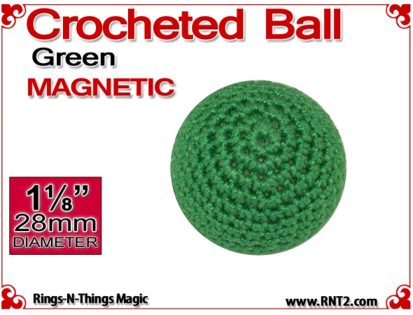 Green Crochet Ball | 1 1/8 Inch (28mm) | Magnetic