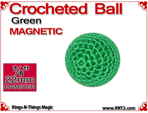 Green Crochet Ball | 7/8 Inch (22mm) | Magnetic