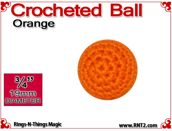 Orange Crochet Ball | 3/4 Inch (19mm)