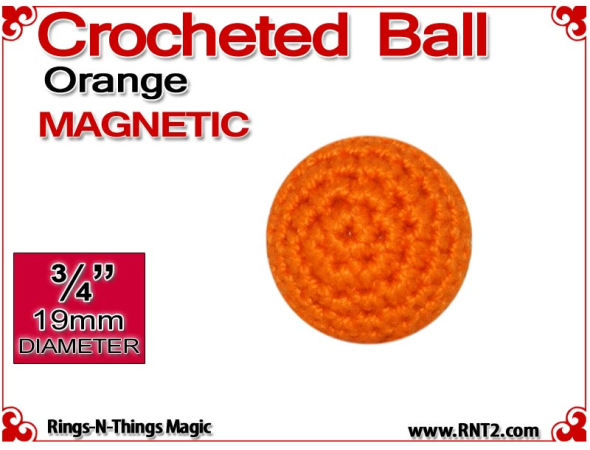 Orange Crochet Ball | 3/4 Inch (19mm) | Magnetic