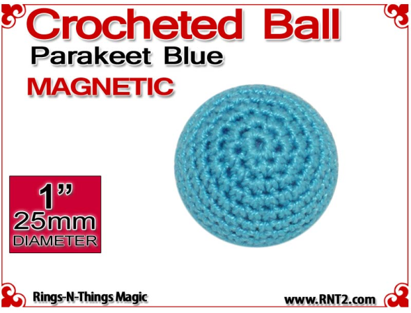 Parakeet Blue Crochet Ball | 1 Inch (25mm) | Magnetic