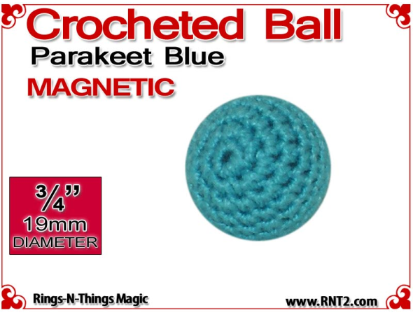 Parakeet Blue Crochet Ball | 3/4 Inch (19mm) | Magnetic