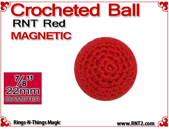 RNT Red Crochet Ball | 7/8 Inch (22mm) | Magnetic