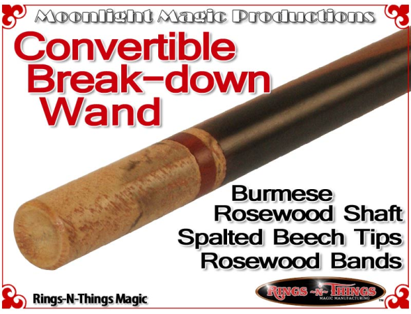 Convertible Break-Down Wand | Burmese Rosewood & Spalted Beech