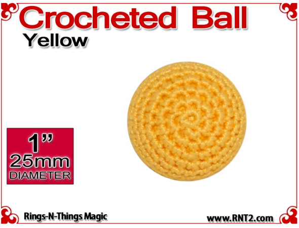 Yellow Crochet Ball | 1 Inch (25mm)