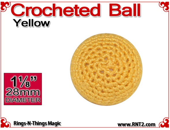 Yellow Crochet Ball | 1 1/8 Inch (28mm)