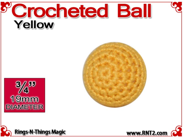 Yellow Crochet Ball | 3/4 Inch (19mm)