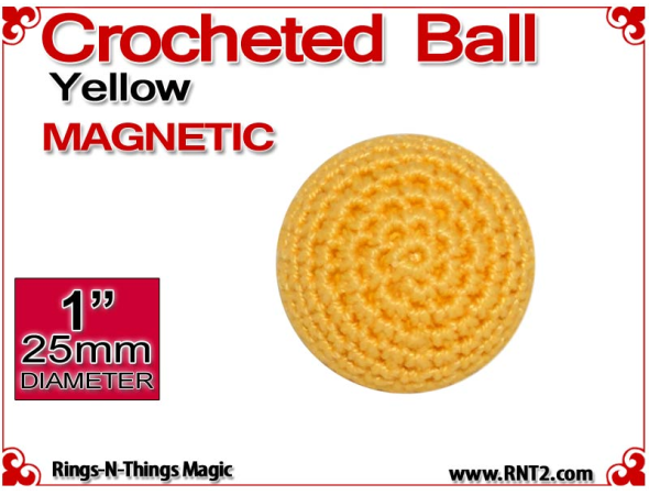 Yellow Crochet Ball | 1 Inch (25mm) | Magnetic