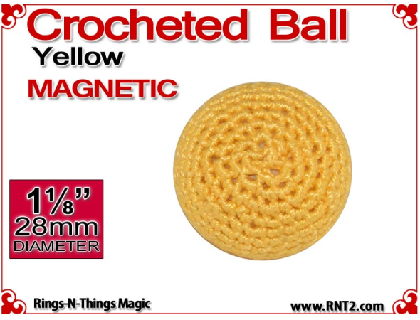 Yellow Crochet Ball | 1 1/8 Inch (28mm) | Magnetic