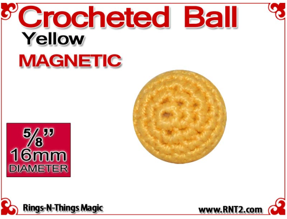 Yellow Crochet Ball | 5/8 Inch (16mm) | Magnetic