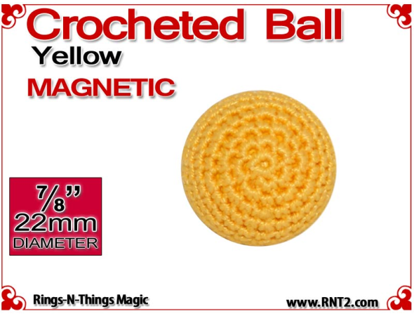 Yellow Crochet Ball | 7/8 Inch (22mm) | Magnetic