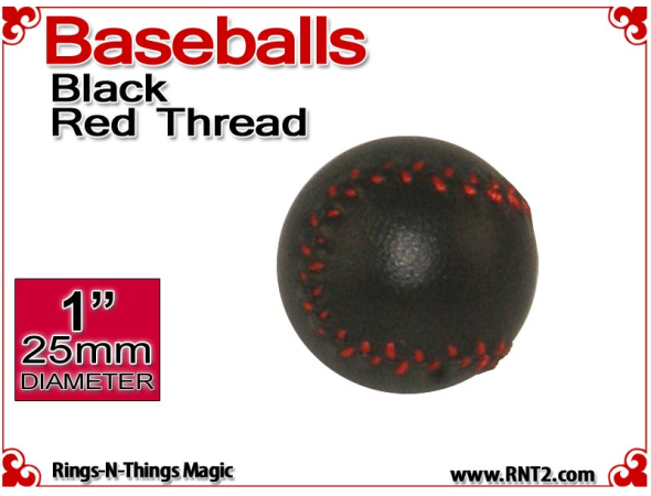 Black Leather Baseball | 1 Inch (25mm) by Leo Smetsers