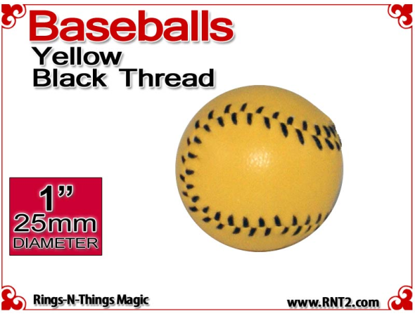Yellow Leather Baseball | 1 Inch (25mm) by Leo Smetsers