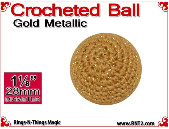Gold Metallic Crochet Ball | 1 1/8 Inch (28mm)