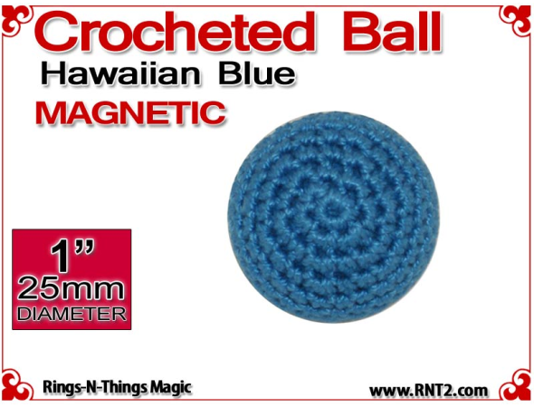 Hawaiian Blue Crochet Ball | 1 Inch (25mm) | Magnetic